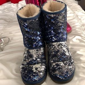 Blue sequin Ugg boots